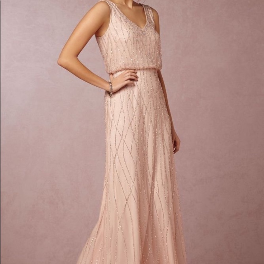 adrianna papell brooklyn blush dress.